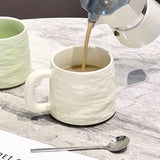 Yeknu  Creative Ceramic Stone pattern With cover Water Cups, Household Dining Room Office Items, Mug, Breakfast Milk Coffee Cup, 1Pc