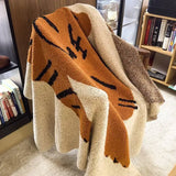 Yeknu  Designer Sunflower Class A Autumn and Winter Half-edge Fleece Knitted Blanket Sofa Office Nap Blanket