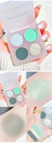 Yeknu  4-Color Eyeshadow Palette Cut Off Eye Makeup Purple Green Eye Shadow Glitter Pearly Colorful Eyeshadow Korean Eye Makeup Palette