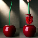 Yeknu 1pc Red Toilet Brush Creative Lovely Cherry Shape Lavatory Toilet Brush Holder Set Toilet Holder Bathroom Accessories