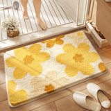 Yeknu  Thiened Anti-Slip Batoom Mat Kitchen Door Entrance Rug Water Absorbent Suower Design Home Decorative Floor Mat