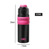 Yeknu  550ml Fashon Stainless Steel 316 Vacuum Flask With Straw Portable Outdoor Sport Cute Girl Student Thermos Mug Travel Tumbler