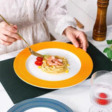 Yeknu  Nordic Ceramic Western Food Steak Tableware, Home Restaurant Kitchen Supplies, Creative Snack Dessert Salad Dinner Plate, 1Pc