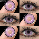 Yeknu  [Best Seller] Color Contact Lenses for Eyes 1 Pair Korean Fashion Lenses y2k Colorcon Costmetics Purple Lenses Gray Lens