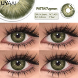 Yeknu  1 Pair Fashion Lenses Colored Contact Lenses for Eyes Beauty Green Eyes Lenses Natural  Brown Lens Grey Lens