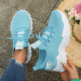 Yeknu  women's casual shoes fly-woven upper running tide Korean version large size sports casual