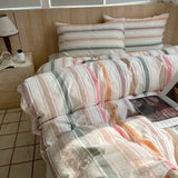 Yeknu  Nordic sling Cotton Pink Stripes Duvet Cover 150x200 Size Girl's Room housse Skin friendly Breathable Comforter Sets