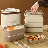 Yeknu  1500ml Portable Stainless Steel 316 Thermal Lunch Box With Insulation Bag Leak-Proof Bento Box Adult Student Food Container