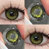Yeknu  Brown Contact Lenses with Prescription 2pcs Colorful Korean Fashion Lenses Yearly Makeup Contact Lens Beauty Pupils