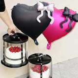 Yeknu  Heart-shaped Foil Balloon with Bow for Women Birthday Party Weddings Baby Shows Valentine's Day Anniversary Photograph  Decor