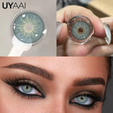 Yeknu  Cleopatra 2pcs Hot Sales Colored Pupils for Eyes Green Natural Look Eye Contacts Gray Fashion Lenses Beauty Color Lens