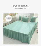 Yeknu Princess Style Korean Bed Skirt Bed Sheet Embroidered Ruffle Lace Quilt Cover Ins Bedding For Girls Luxury Home Textiles