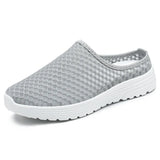 Yeknu  Slippers Summer Men Mesh Breathable Home Indoor Slippers Men women Thick Bottom Slides Fashion Couple Walking Shoes