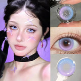 Yeknu  1 Pair Purple Color Contact Lenses with Myopia for Eye Lenses Beauty Pupils Natural Eye Lenses Cosmetic Fast Shipping