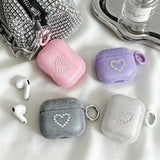 Yeknu  Cute heart-shaped diamond earphone protective case, simple, convenient and easy to carry
