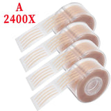 Yeknu Invisible Double Eyelid Sticker 2400PCS Lace Eye Lift Strips Self-adhesive Double Eyelid Tapes Clear Beige Eye Tapes Makeup Tool