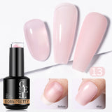 Yeknu  15ml Nude Pink Quick Construction Gel Jelly Color Semi Transparent Gel Nail Polish Rubber Base Soak Off UV LED Gel