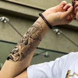 Yeknu  Lasting 15 days temporary tattoo sticker waterproof non-reflective knight pattern sticker body art fake tattoo on boy's arm