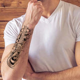 Yeknu  Long-lasting waterproof temporary tattoo stickers simulated non-reflective wrapped ruler pattern fake tattoos on boys' arms