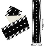 Yeknu  Racing Car Party Decoration Table Runner Black White Checkered Linen Table Cover Kids Birthday Racing Car Party Decors Supplies