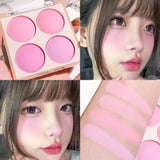 Yeknu  Smart color four-color blush, natural easy to smudge, matte coloring, nude makeup, natural brightening and repairing blush