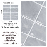 Yeknu  Waterproof Moisture Proof 3D Tile Stickers Self Adhesive Wall Decals for Kitchen Bathroom Oil Resistant Decorative Wall Mural