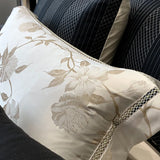 Yeknu High Precision Satin Jacquard Egyptian Cotton Soft Silky Bedding Set Flowers Duvet Cover Set Bed Sheet/Fitted Sheet Pillowcases