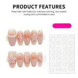 Yeknu  10Pcs French Oval False Nails 3D Handcarved Floral Design Handmade Press On Nails For Women Wearable Sweet Nude Pink Fake Nails