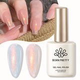 Yeknu  15ml Aurora Glitter Gel Nail Polish Iridescent Pearl Shimmer Effect Soak Off UV LED Manicure Varnishes