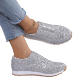 Yeknu  Summer new women's single shoes sequined elastic casual single platform