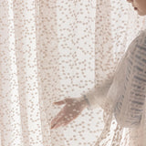 Yeknu  Apricot Polka Dot Korean Cream Style Jacquard Lace Curtains for Living Room Bedroom Girls Room Princess Style