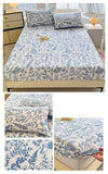 Yeknu Elastic Fitted Sheet Floral Style Bedsheet Soft Bed Cover Home Bed Linen Sheets drap de lit (Pillowcase Need Order)