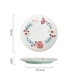 Yeknu  Japanese Underglaze Hand-painted Ceramic Ramen Large Soup Noodle Bowl, Restaurant Kitchen Supplies Fruit Steak Dinner Plate, 1Pc