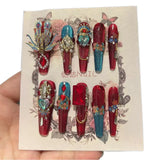 Yeknu 10Pcs High Quality Handmade Press on Nails Simple And Elegant  Royal A must For Trends Fashion Weapon Nail Stickers  Elegant