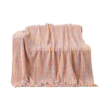 Yeknu  Modern Striped Throw Blanket with Tassels - Chic Bed Runner, Lounge & Hotel Bedspread for Boutique B&B, Accent Pillow Companion