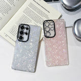 Yeknu  Butterfly Pearl Silicone Phone Case For Samsung S25 Ultra S24 Ultra A56 A55 A17 A07 A36 S23 FE A16 A15 A06 S24 FE Cover Funda