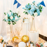 Yeknu  2 high gold vases, artificial flower racks for wedding parties, birthday events, family receptions, Christmas  Halloween decor