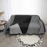 Yeknu  Black and White Sofa Cover Sofa Blanket Sofa Towel Scandinavian Simple Sofa Cover Leisure Blanket Outing Picnic Blanket