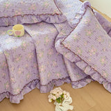 Yeknu  Towel Embroidery Washed Cotton Bedding Sets Ultra Soft Skin-Friendly Cotton Bed Sheet Set Cartoon Bedclothes for King Queen Size