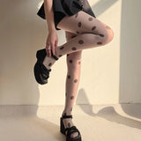 Yeknu  Y2K Polka Dot Stockings Women Tights With Polka Dot Print Summer 30D Ultra-thin Translucent Spicy Girl Sheer Pantyhose
