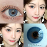 Yeknu  2pcs Myopia Color Contact Lenses for Eyes with Prescription Beauty Pupils Makeup Eye Color Lenses Fashion Blue Lenses