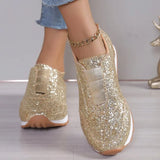 Yeknu  Summer new women's single shoes sequined elastic casual single platform