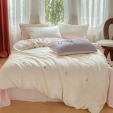 Yeknu  Summer Cooling Ice Silk Bedding Sets Silky Sleeping Naked Skin Friendly Quilt Cover Set Home Dorm Bedclothes for Adults Kids