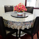 Yeknu  New Lace Tablecloth Pastoral round tablecloth Dining table cloths Home Embroidery table cover rose gold decoration house towel