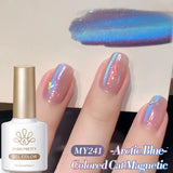 Yeknu  10ml  Aurora Blue Tears Cat Magnetic Eye Gel Polish Arctic Blue Crystal Varnish Shine Glitter Nail Art Manicure