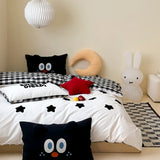 Yeknu High-end Embroidered 100% Cotton Bedding Set King Size Soft Skin-friendly Duvet Cover Set Comfortable Quilt Cover and Pillowcase