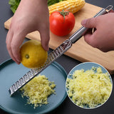 Yeknu  20cm Kitchen Grater Lemon Citrus Fruit Peeler Ginger Garlic Long Chocolate Grater Cheese Spices Stainless Steel Grater Kitchen