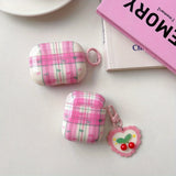 Yeknu  Niche plaid bow is suitable for airpodspro 1st 2nd 3rd 4th generation Bluetooth headset case protective case