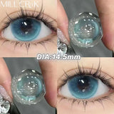 Yeknu  2PCS New Colorcon Contacts Lenses with Myopia Blue Large Diameter Brown Natural Eye Beauty Lens Circular lens Big Eye