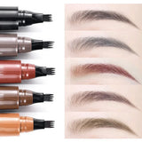Yeknu  Korean four fork eyebrow pencil waterproof long lasting easy to use for beginners natural look four end design